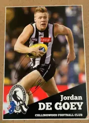 AFL COLLINGWOOD MAGPIES JORDAN DE GOEY HAND SIGNED PRINT - PENDLEBURY ADAMS
