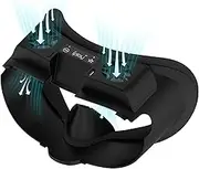 Face Cover Cooling Fan for Oculus Quest 3, Comfortable Foam Pad Fan Cooler with 2 RGB Modes, Active Air Circulation Ventilation to Relieve Lens Fogging - Black