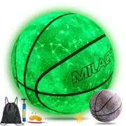 Glow in The Dark Basketball Size 7 29.5" - Glowing Leather Ball Gift for Men,...