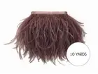 10 Yards - Mocha Ostrich Fringe Trim Wholesale Feather Craft Prom Dress Supplier