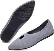 [Frank Mully] Women's Ballet Flats Teardrop Upper Pointed Toe Lightweight Flats for Women Comfortable Slip on Flats for Work Wedding Office