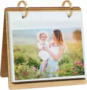 60 Pockets of 4X6 Photo Frame Flip Photo Album on Stand 4X6 Wooden Picture Frame