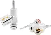 VB202R Rhodium Plated Closed Screw Lock Speaker Cable Banana Plug Connector for DIY Speaker Wire Audio/Video Receiver(4pcs)