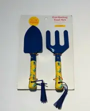 Sun Squad Kids Gardening Tool Set Spade & Digging Fork Yellow Dinosaurs
