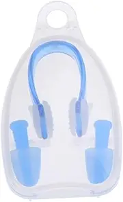LAPYAPPE Swimming and Nose Clip for Adults Comfortable Ear Protection Gear for Pool and Beach Activities Blue