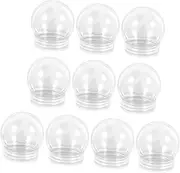 EXAOMBLE 10Pcs DIY Clear Plastic Water Globe Kit Empty Snow Globes for Craft Projects DIY Supplies for Christmas Decoration for Creative Molds and Unique Designs