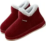 [AUXDIQ] Women Men Winter Boots Slippers Home Warm Fleece Booties Slipper Anti Slip House Shoes Indoor Outdoor