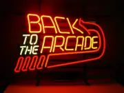 Back to the Arcade 24"x20" Neon Sign Lamp Light Artwork Beer Bar With Dimmer