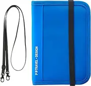 [wigmoa] RFID Blocking Neck Wallet Travel Pouch Passport Holder Slim Passport Pouch Passport Bag for Men/Women, Hidden Pouch for Cash, Credit Cards Waterproof Travel Wallet. E-D (Blue)