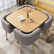 Snaweo Office Reception Room Club Table, Conference Reception Room Coffee Table with 4 Chair, Negotiation Table and Chair Set, Business Table and Chair Combination, for Family Apartment(Gray)