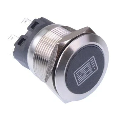 Instrument' Red LED Latching 22mm Vandal Push Button Switch SPDT 12V