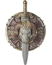 Barbarian Combat Shield and Sword Costume Accessories
