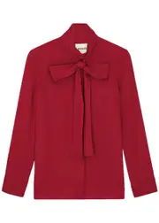 Khaite Tash Silk Blouse - Red - 6 6