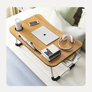 【有抽屜+有杯架】折疊桌懶人桌 折疊小桌子 懶人床上桌 床上書桌 床上桌 書桌 折疊電腦桌 摺疊桌 (4.7折)