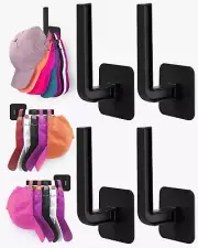 Hat Rack for Storage (4-Pack), Multi-Purpose Organizer with Adhesive Hooks
