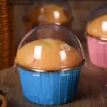 50PCS CUPCAKE PAPER CUP TRANSPARENT LID COVER FOR BAKING CUP