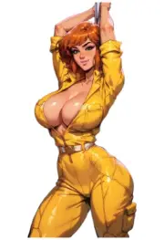 1629 April O'neil Sticker, Waterproof, Laminated, Waifu, Sexy