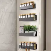4 Pack Magnetic Spice Rack For Refrigerator - Strong Shelf Fridge Storage