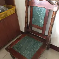 在飛比找蝦皮購物優惠-早期大理石原木椅 老件 古董椅 已翻新 自取