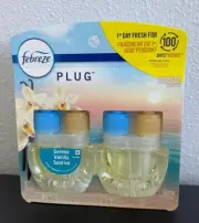 Febreze Plug Home Air Freshener Serene Vanilla Sunrise Oil 2 Refills Febreeze