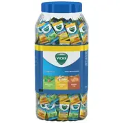 Vicks Cough Drops Assorted Jar, 200 Lozenges, Menthol, Honey & Ginger Flavor
