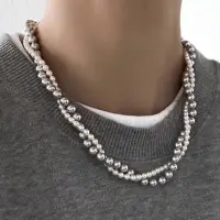 在飛比找momo購物網優惠-【KT DADA】項鍊女 串珠項鍊 珍珠項鍊 個性項鍊 韓國