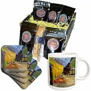 3dRose cgb_155653_1 Cafe Terrace at Night by Vincent Van Gogh-1888-restaurant French Street Painting-Coffeehouse-Coffee Gift Basket, Multicolor