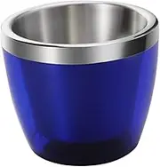 Stainless Steel Double Layer Ice Bucket for Wine Blue for Bars Restaurants Parties Easy to Clean Cold Retaining Design