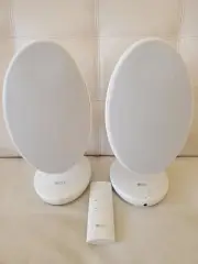 KEF Egg Bluetooth Speakers with Remote. For TV, PC or Phone. All Wires Incl. NEW