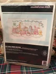 Dimensions Counted Cross Stitch Toy Shelf Birth Record Kit New Giraffe Teddy