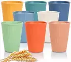 Wheat Straw Cups Unbreakable Plastic Cup Reusable Drinking Glasses Eco-Friendly