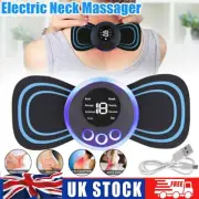 Portable Mini Electric Neck Back Massager EMS Cervical Massage Patch Relief Pain