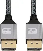 xiwai DP to DP Cable 4K 60hz DisplayPort Cable Silver Sleeve Ultra-HD UHD for Desktop Laptop Monitor Graphics Card, 2m