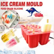 Silicone Ice Cream Mould Block 10 Cavity Molds Icy Pole Ice Lolly Cool Summer AU