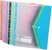 NUOBESTY Lightweight Binder Pouches 6 Pack Button File Pouch Document Holder Paper Button Folder for School