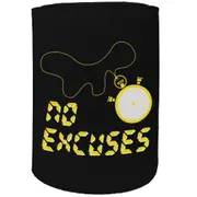 Alcohol Stubby Holder - No Excuses Running Stop Watch - Funny Novelty Birthday Gift Joke Beer
