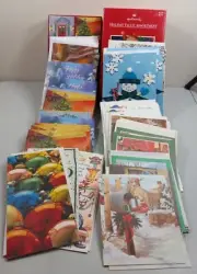 Lot of over 60 assorted unused Christmas Cards with envelopes NOS