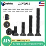 M8 Allen Hex Socket Countersunk / Flat Head Screw Bolt DIN 7991 12.9 Alloy Steel