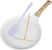 Crepe Pan, Tortilla Pan, Pancake Griddle Portable Griddle Induction Compatible Frying with Spreader Spatula for All Stove Crepes Tortillas (S)