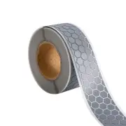 High Visibility Iron On Silver Reflective Heat 1 Inch x 10 Yard, gray