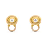 2x The Peanutshell Lion Wood Ring Teether 13cm Baby Teething Animal Toy ORNG 0+