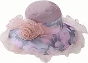Guomao Double-Layer Large Crepe Net Wavy Edge Art Visor (Color : C)