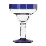 Libbey 92308 Aruba 12oz Anneal Treated Margarita Glass w/ Blue Rim -1 Doz