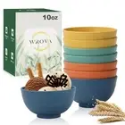 Wrova Wheat Straw Small Bowls 10oz Set of 8 - Unbreakable Dessert Bowls for K...