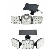 Security Flood Lamp 3 Head 138 LED Solar Motion Sensor Light Outdoor Garden Wall