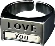 [kowaku] Letter Ring Expressive Message Alloy Open Adjustable Ring for Mother Day