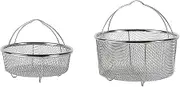 qwmvhfg， Household Stainless Steel Frying Basket Set Household Portable French Fries Basket Multifunctional Draining Basket-2 Packs