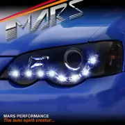 Black DRL LED Head Lights for Ford Falcon FPV BA BF Sedan Ute XR6 Turbo XR8 XR (for: Ford)