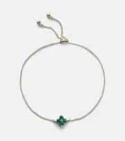 [Stone and Strand] Stone and Strand Luckiest Clover 10kt gold bracelet with emerald One Size yellow