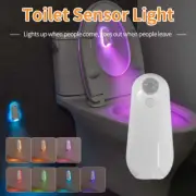 Motion Sensor Toilet Lamp Rechargeable 8 Colors Backlight LED Night Light for Be